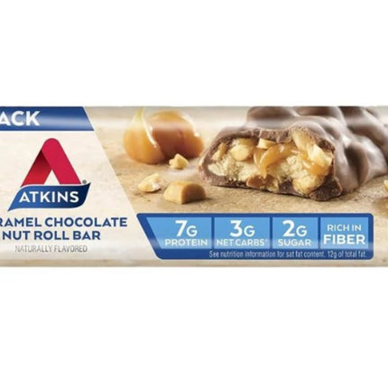 Atkins Caramel Chocolate Nut Roll Bar 44g