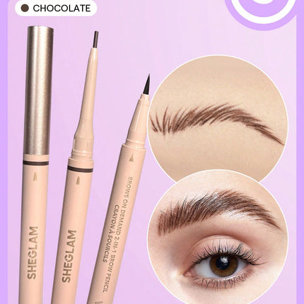 SHEGLAM Brows On Demand 2-In-1 Brow Pencil - Chocolate