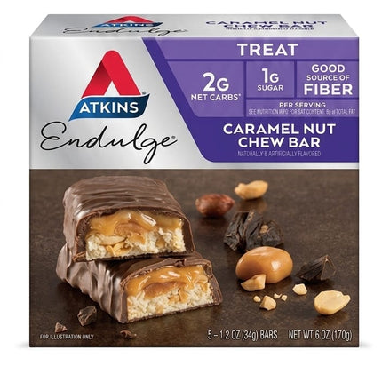 Atkins Endulge Caramel Nut Chew Bar 5 x 34g