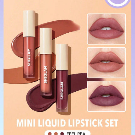 SHEGLAM Matte Allure Mini Liquid Lipstick Set - Feel Real