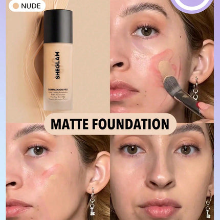 SHEGLAM Complexion Pro Long Lasting Breathable Matte Foundation-Nude