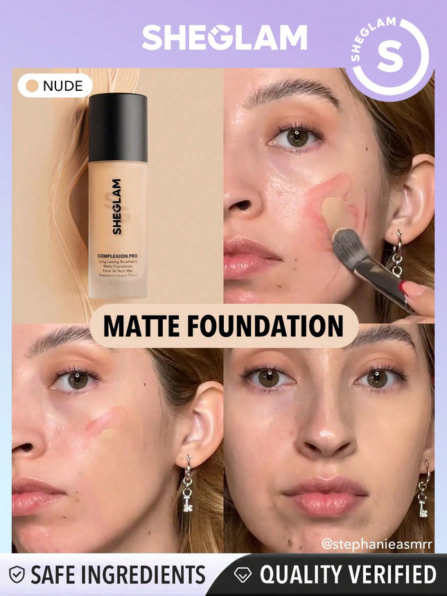SHEGLAM Complexion Pro Long Lasting Breathable Matte Foundation-Nude