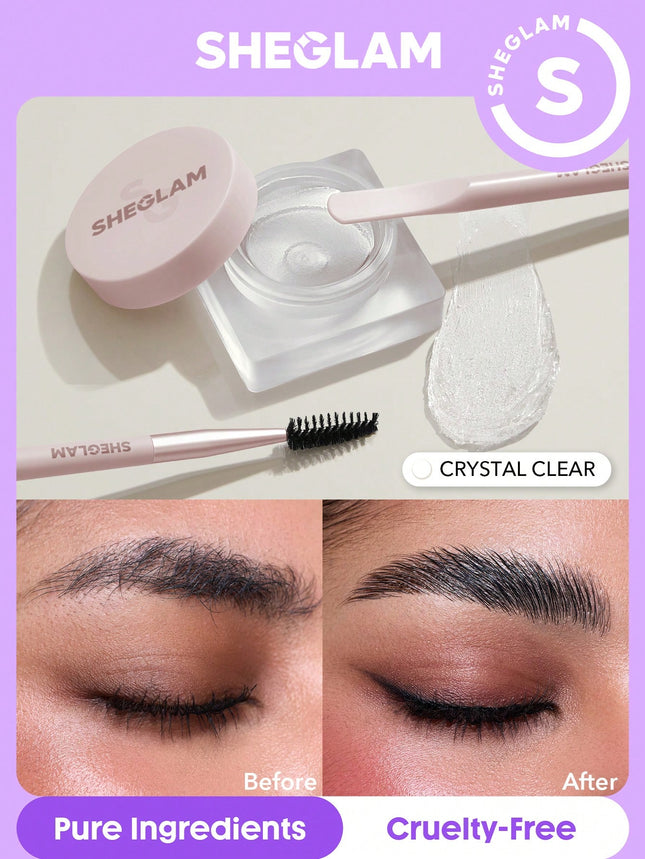 SHEGLAM Set Me Up Brow Hold-Crystal Clear, Waterproof Eyebrow Gel