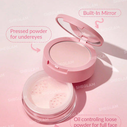 SHEGLAM Insta-Ready Face & Under Eye Setting Powder Duo-Bubblegum