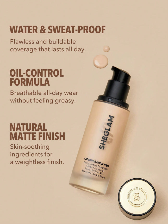 SHEGLAM Complexion Pro Long Lasting Breathable Matte Foundation-Golden