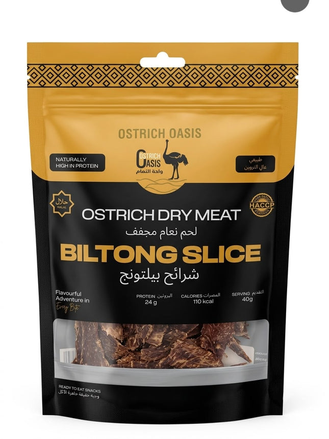 Ostrich Oasis, Ostrich Dry Meat Biltong slices, 40g