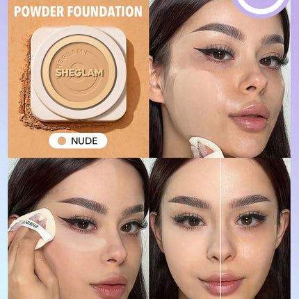 SHEGLAM Skin-Focus High Coverage Powder Foundation-Nude