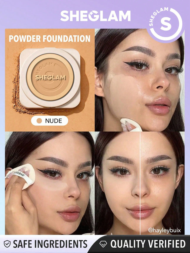 SHEGLAM Skin-Focus High Coverage Powder Foundation-Nude