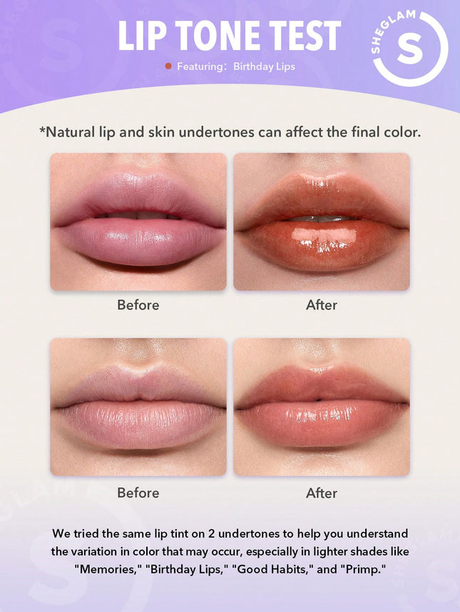 SHEGLAM Take A Hint Lip Tint-Level Up Color Changing Long Lasting Lip Gloss