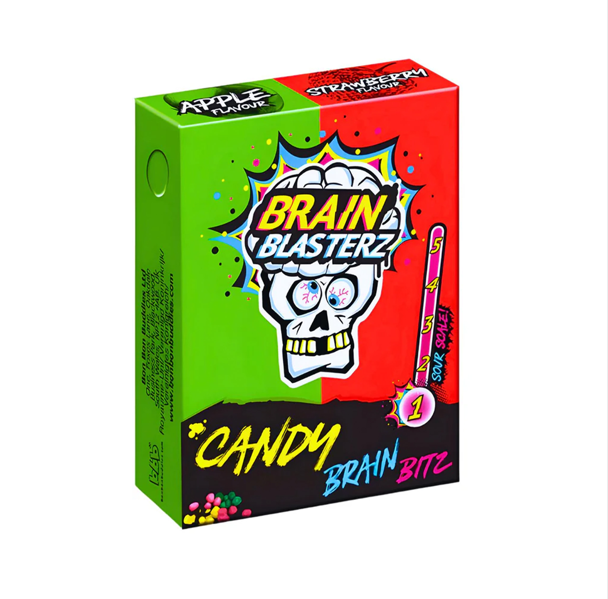 Brain Blasterz Bitz Apple and Strawberry Sour Candy – 45g