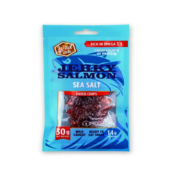 Wild Fish Jerky Salmon Dried Chips Sea Salt 30g