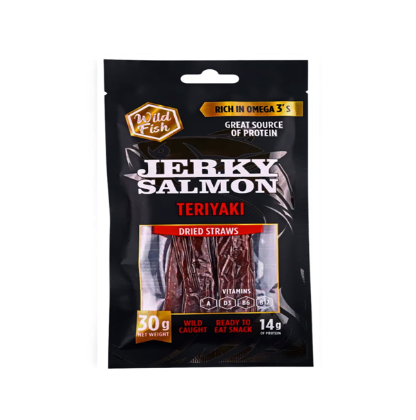 Wild Fish Jerky Salmon Dried Straws Teriyaki 30g