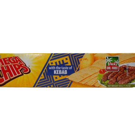 Mega Chips Natural Potato Chips With Kebab Flavor 50g