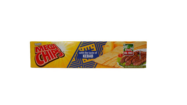 Mega Chips Natural Potato Chips With Kebab Flavor 50g