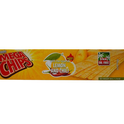 Mega Chips Lemon & Chili Potato Chips, 50 g