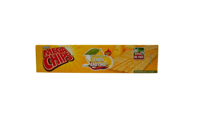 Mega Chips Lemon & Chili Potato Chips, 50 g