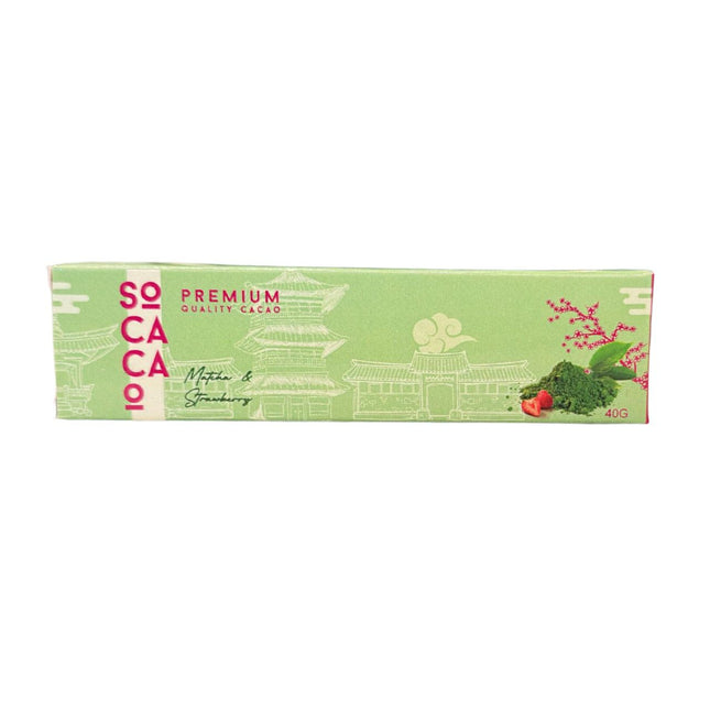 Socacao Matcha & Strawberry Chocolate 40g