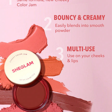 SHEGLAM Cheeky Color Jam-Rose Meadow Multi-Use Cream Blush Lip Cream