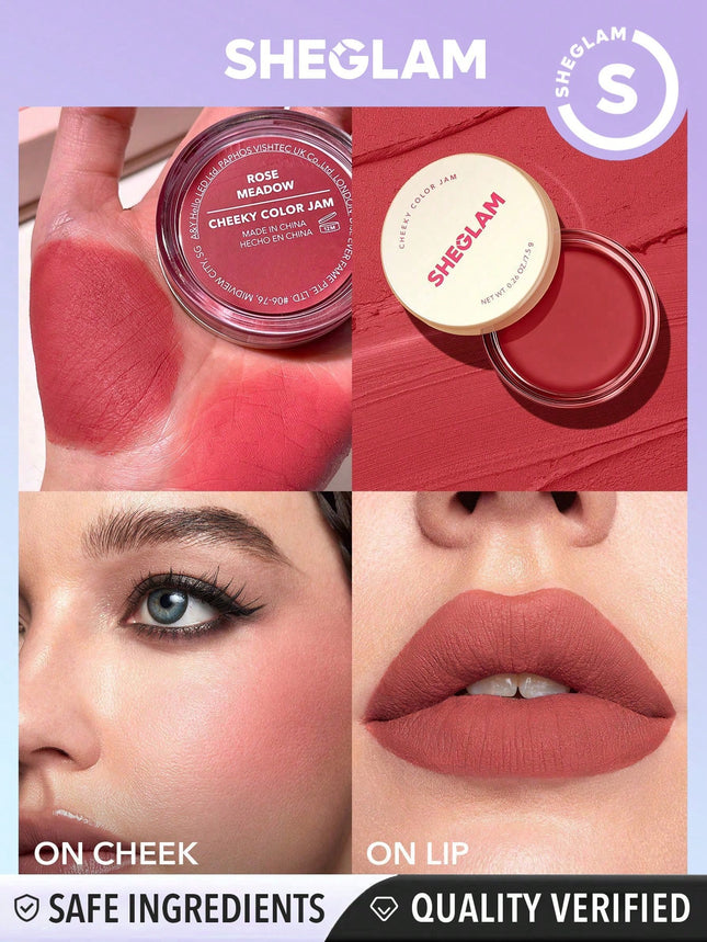 SHEGLAM Cheeky Color Jam-Rose Meadow Multi-Use Cream Blush Lip Cream