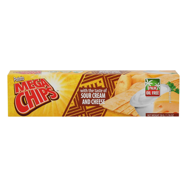 Mega Chips Natural potato slices with cheese and sour cream flavor 50 gm