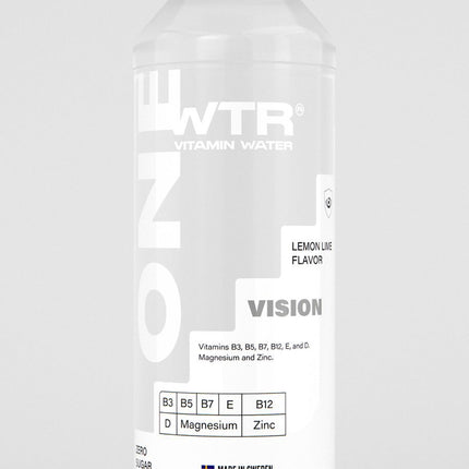ONE WTR Vitamin Vision Lemon Lime Flavor | Zero Sugar with Vitamins B3, B5, B7, B12, D & E | Magnesium & Zinc.