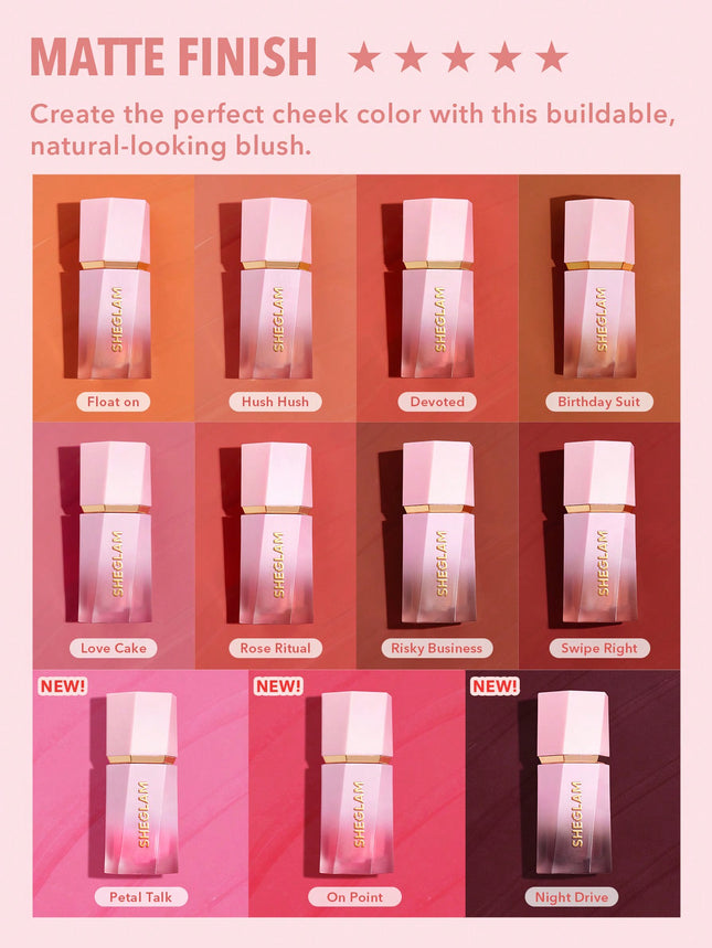 SHEGLAM Color Bloom Liquid Blush Matte Finish-Swipe Right Gel Cream Blush